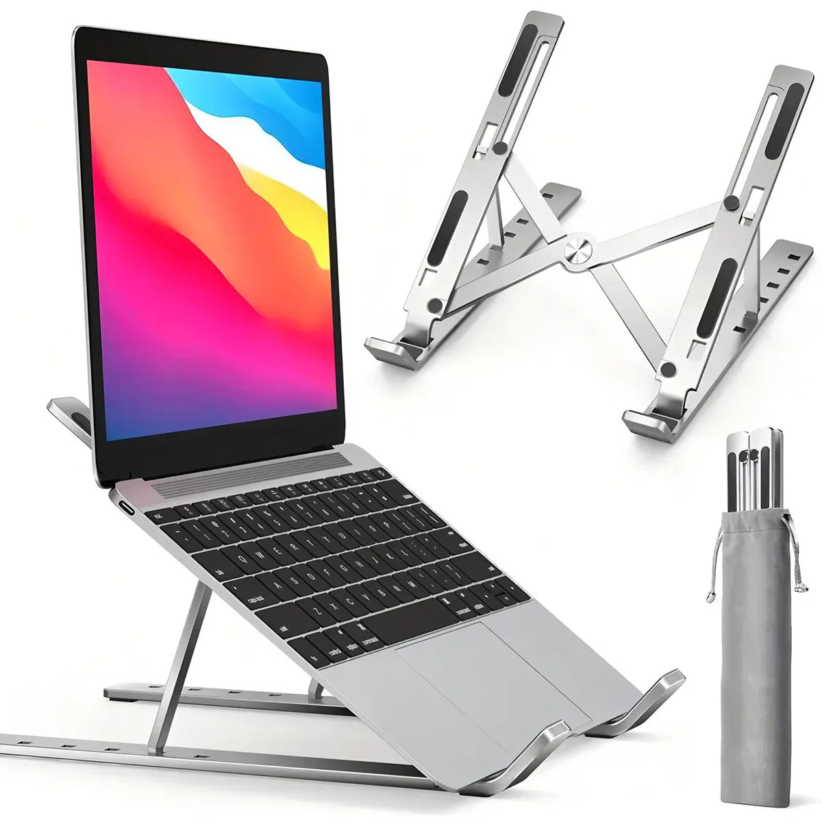 Laptop stand, seven adjustable levels, foldable laptop desktop heightening and cooling tablet support stand