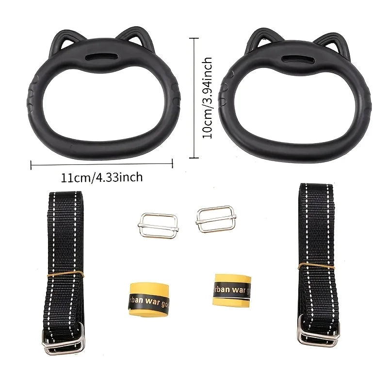 Adjustable Gym Rings Made of Durable PA Material, Ideal for Grip Training, Easy to Install, Supports Up to 300.0 KG
