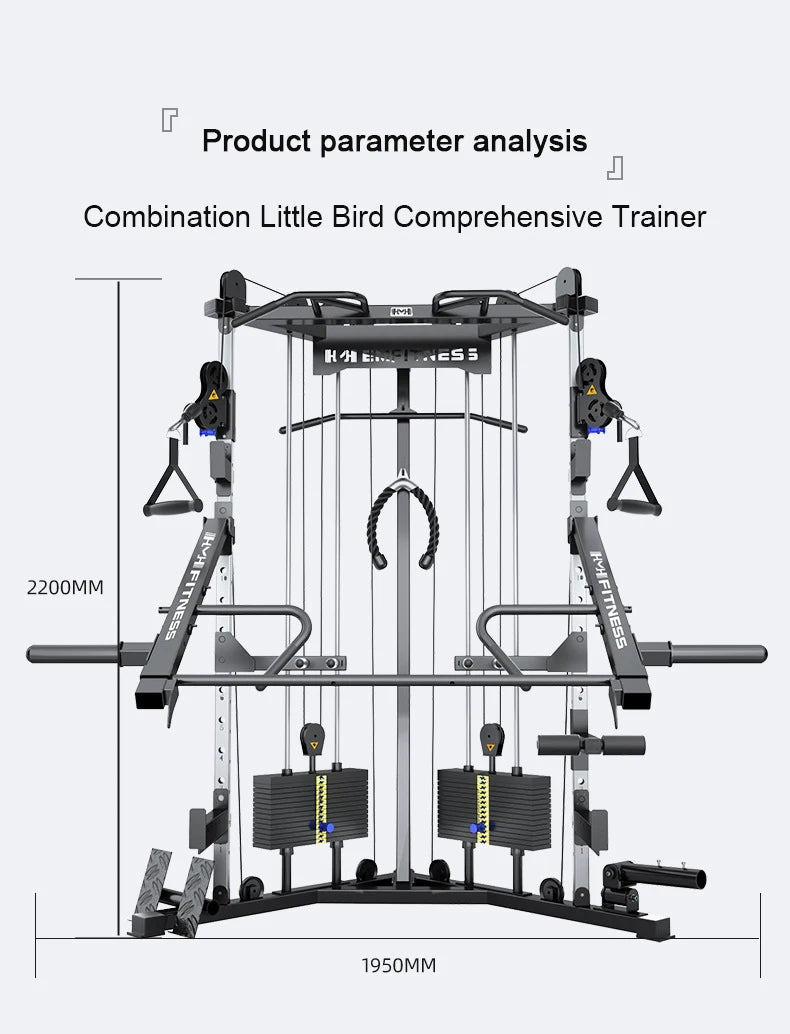 Commercial dual-arm gym machine for full-body training.