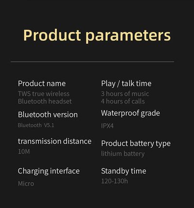 TWS Wireless Headphones Stereo HiFi Earpiece With Microphone Bluetooth Earphone Noise Cancle Earbuds For Xiaomi Samsung Phone