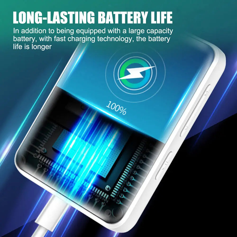 Portable outdoor D2 Bluetooth 5.0 sport MP4 MP3 Player Touch Screen Sport Lossless HIFI Music FM Radio for Mp3 For Apple phone