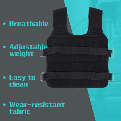 Adjustable 20KG weighted vest for boxing, sparring, and gym training
