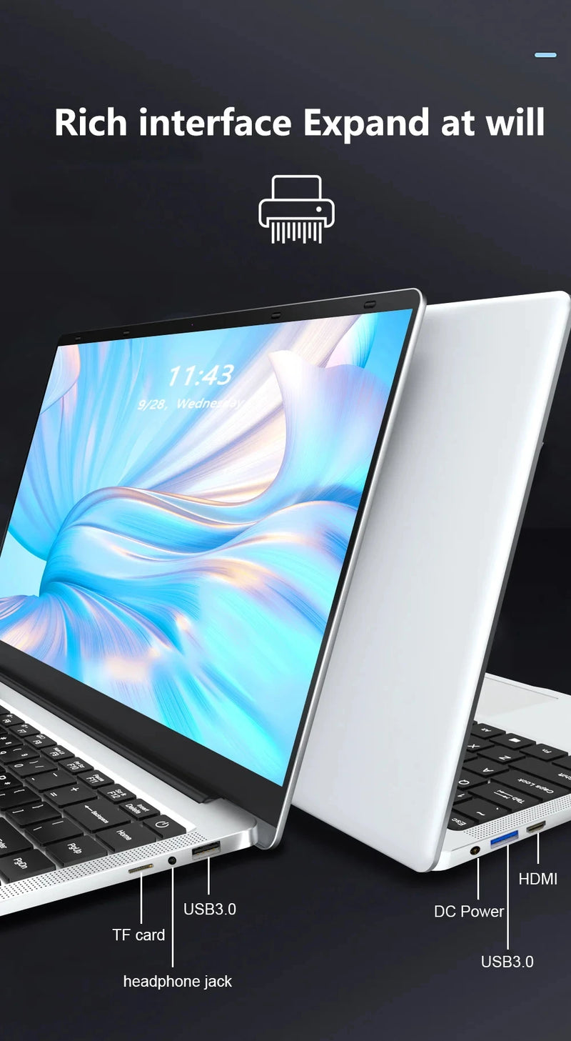 laptop 14.1 Inch Windows 11 Intel Celeron N3700 Netbook 1920*1080 Portable Notebook Intel 12GB RAM 1TB 2TB SSD Computer laptops
