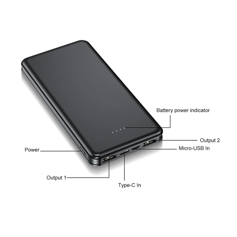 Powerful Power Bank 10000mAh 20000mAh 5V2A Power Bank External Battery Pack for Heating Vest Jackets Scarves Socks Gloves