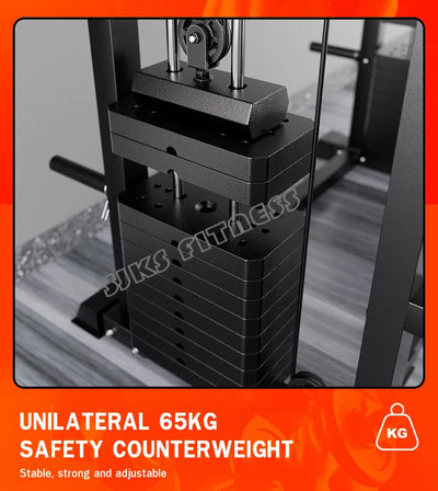 Home & gym gantry trainer with squat and fly station.