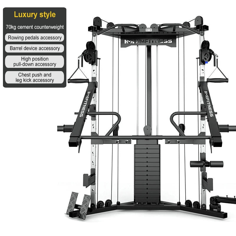 Commercial dual-arm gym machine for full-body training.