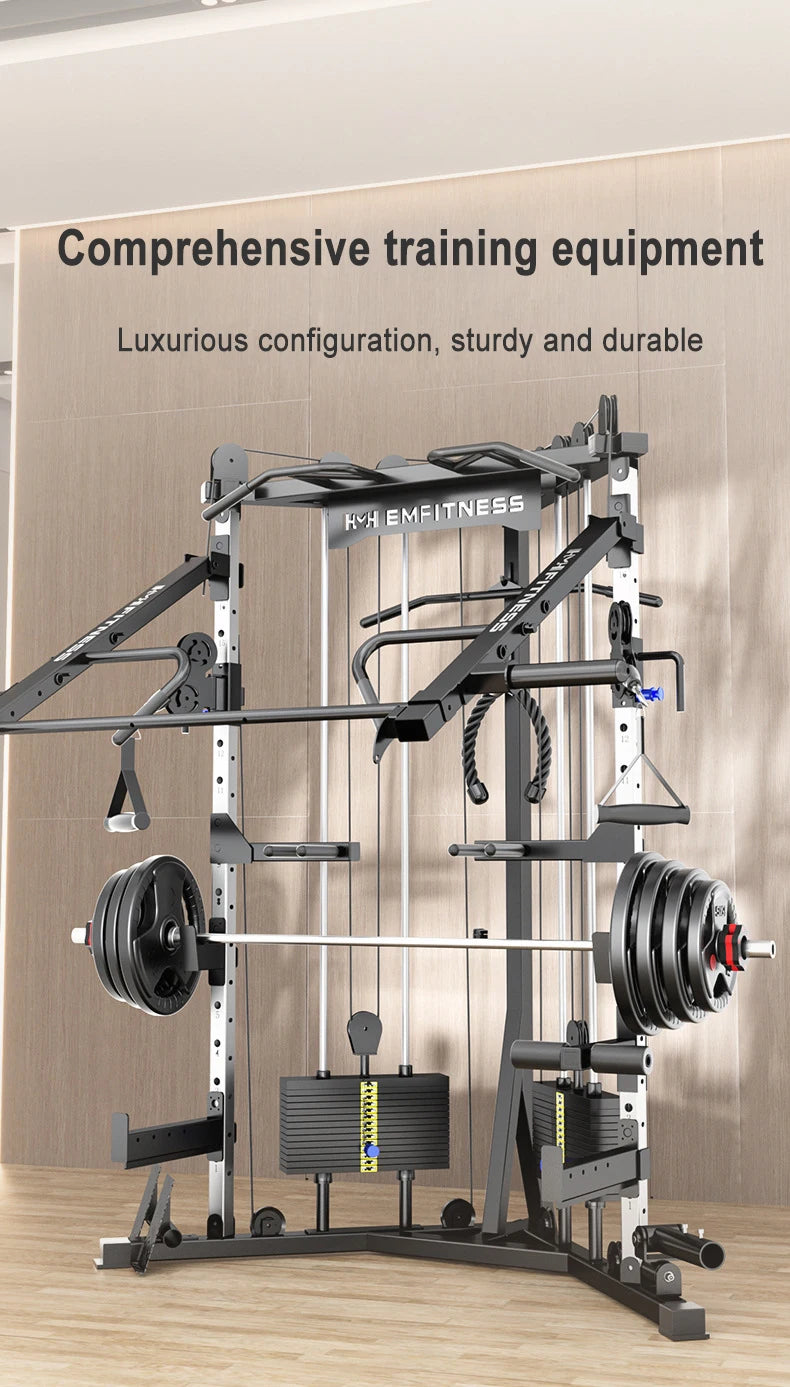 Commercial dual-arm gym machine for full-body training.