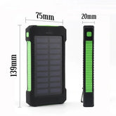 Solar Power Bank 10000mah Portable Waterproof External Battery Powerbank 20000 mah Phone Charger LED PoverBank For iphone huawei