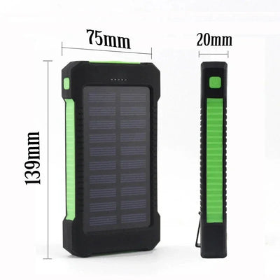 Solar Power Bank 10000mah Portable Waterproof External Battery Powerbank 20000 mah Phone Charger LED PoverBank For iphone huawei