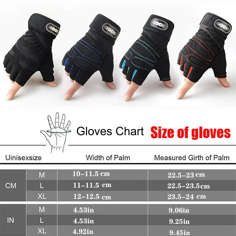 Gym Gloves for Men Women Fitness Weight Lifting Wristband Gloves Body Building Training Sports Exercise Cycling Glove Shockproof
