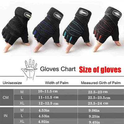 Gym Gloves for Men Women Fitness Weight Lifting Wristband Gloves Body Building Training Sports Exercise Cycling Glove Shockproof
