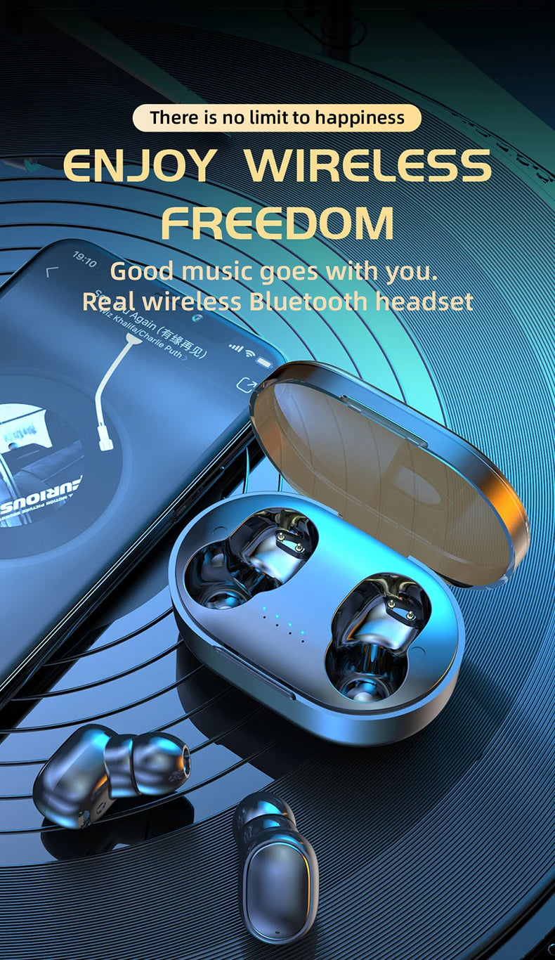 TWS Wireless Headphones Stereo HiFi Earpiece With Microphone Bluetooth Earphone Noise Cancle Earbuds For Xiaomi Samsung Phone